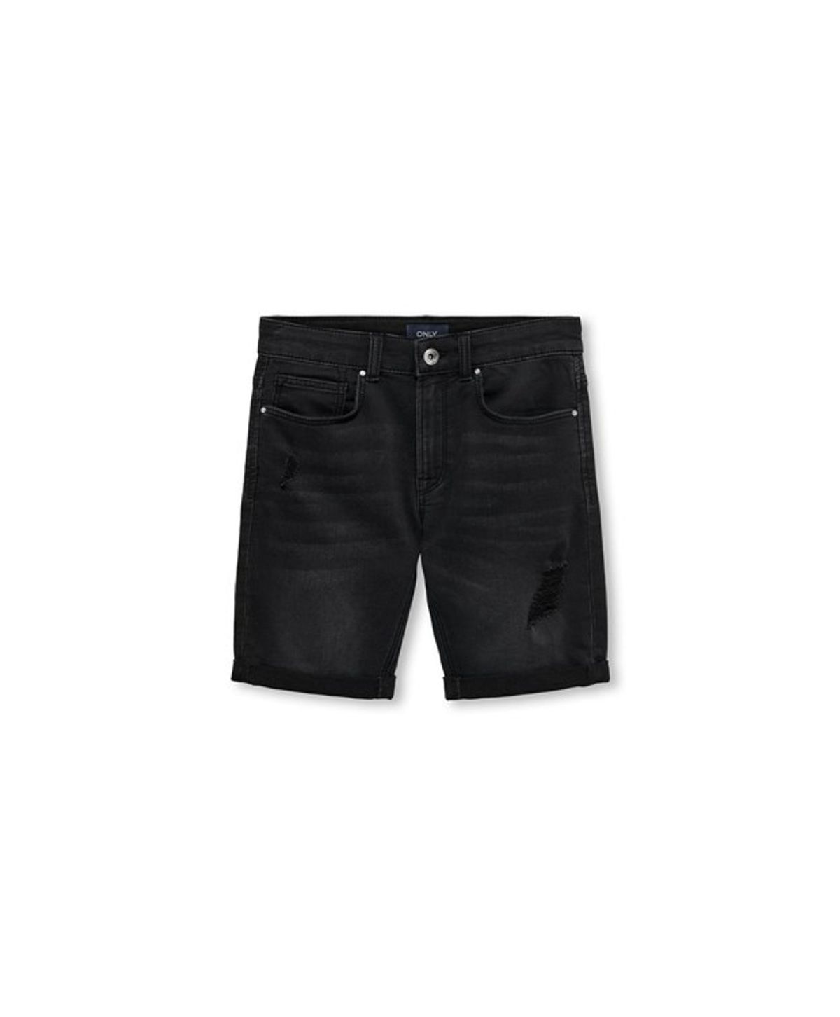 KIDS ONLY KOBPLY shorts skinny fit jeans i sort til drenge