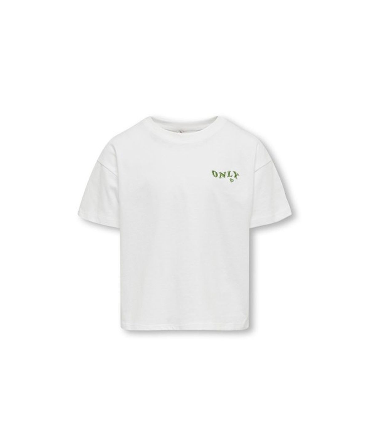 KIDS ONLY KOGMAIKEN Crop T-shirt i hvid til piger