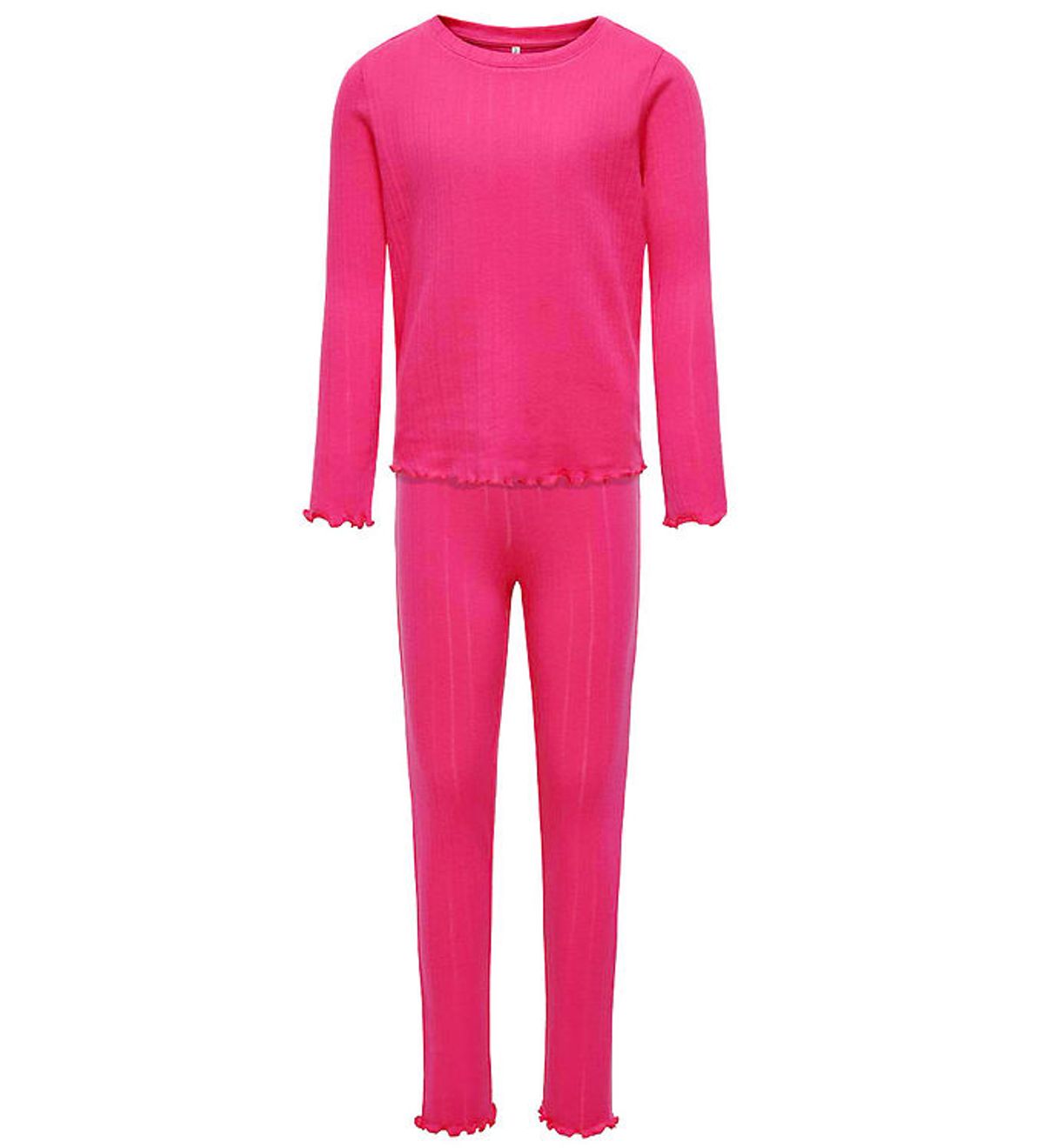 Kids Only Loungewear Sæt - Rib - KogMunte - Fuchsia Purple m. Hu