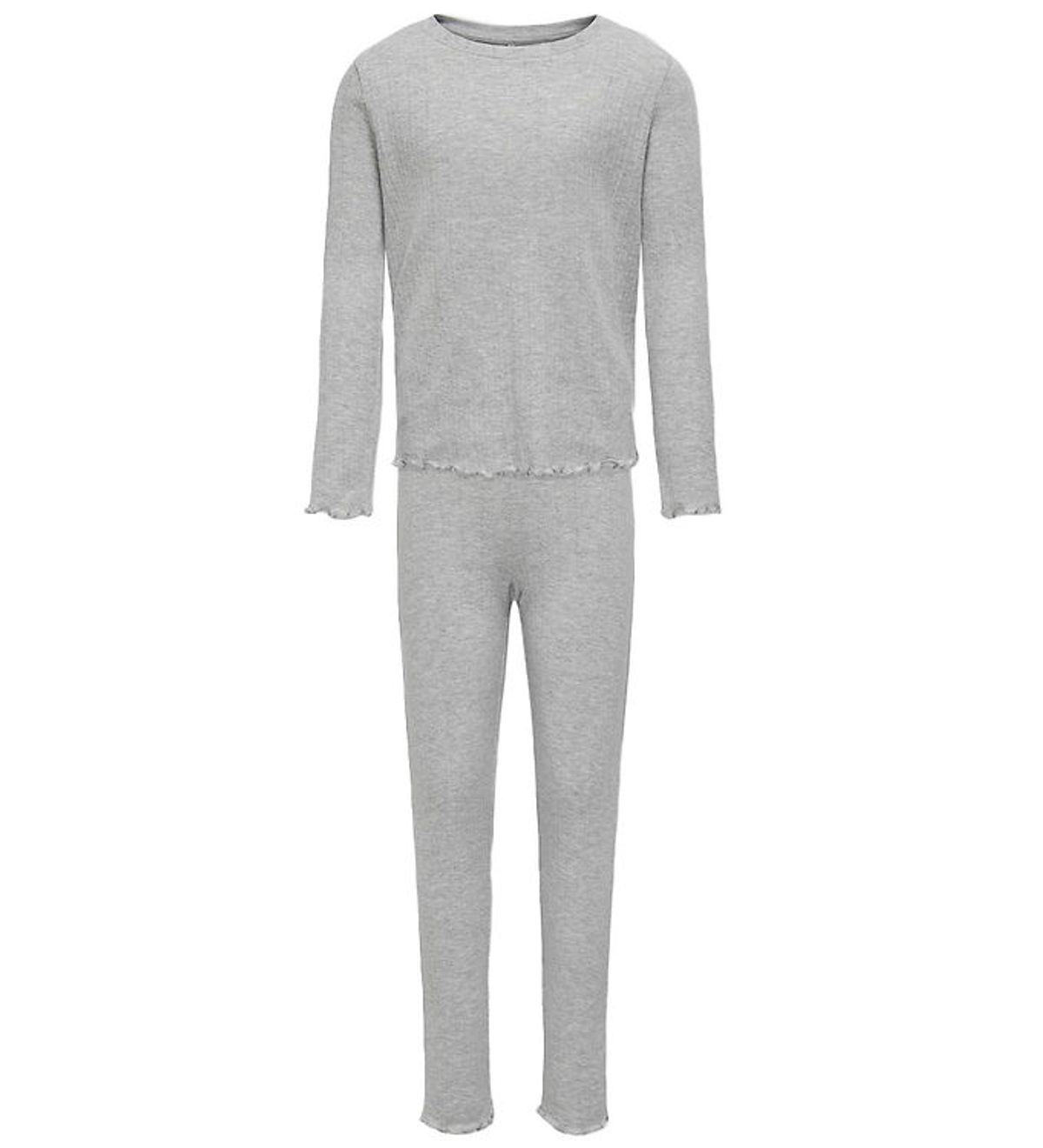 Kids Only Loungewear Sæt - Rib - KogMunte - Light Grey Melange m