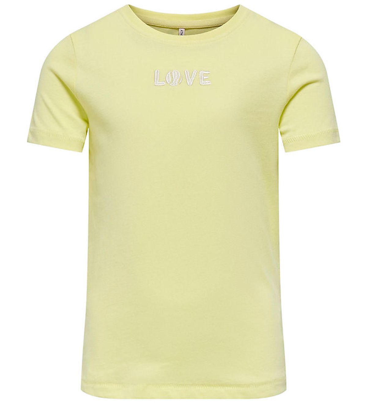 Kids Only T-shirt - KogLovely Life - Yellow Pear m. Broderi