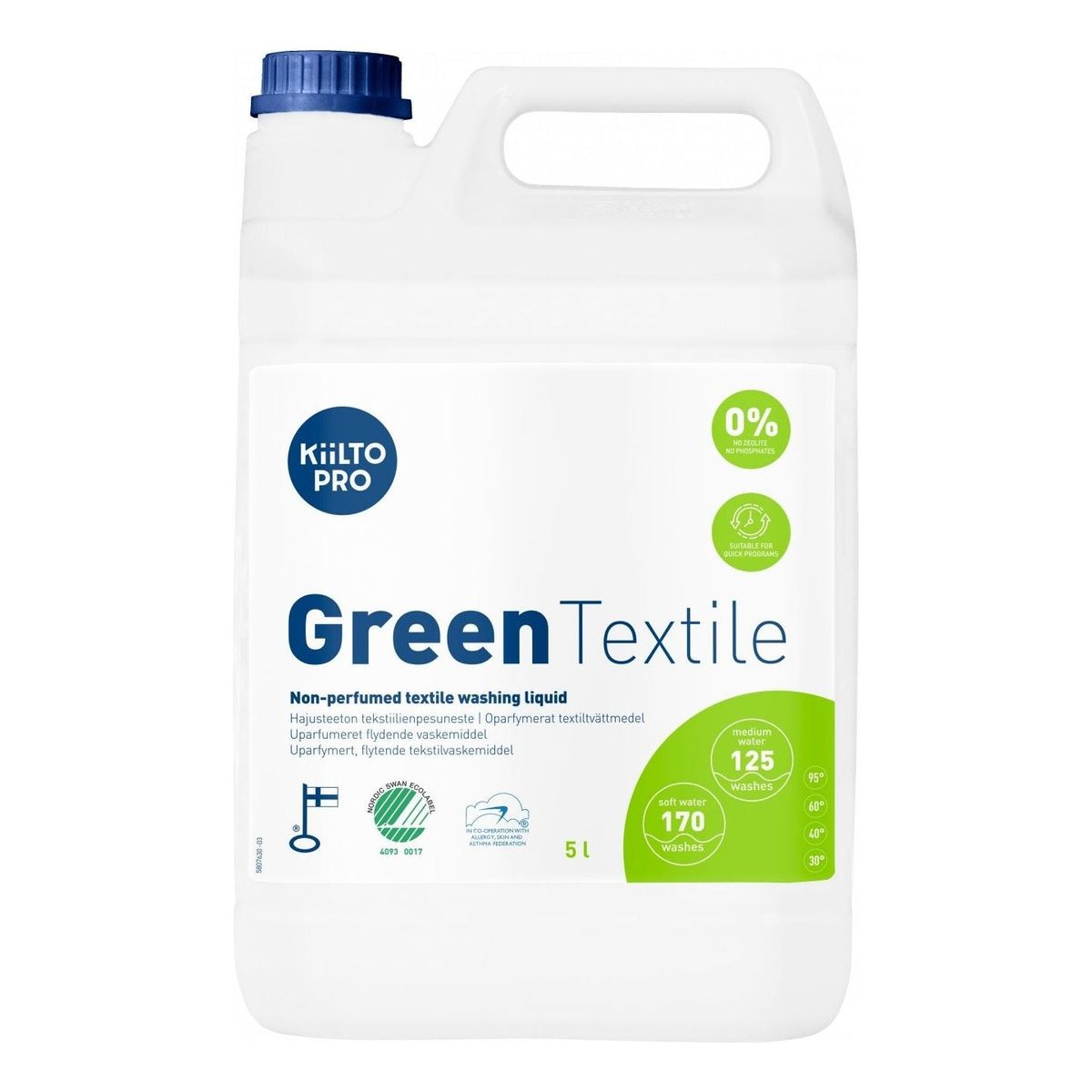 Kiilto Pro Green Liquid Textile Wash flydende vaskemiddel 5 Liter / 20 Liter