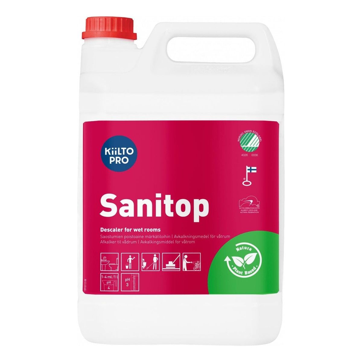 Kiilto Pro Sanitop kalkfjerner 1 Liter / 5 Liter