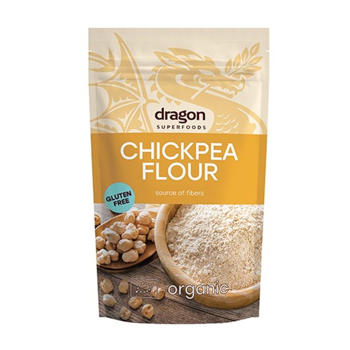 Kikærtemel økologisk - 200 gram - Dragon Superfoods