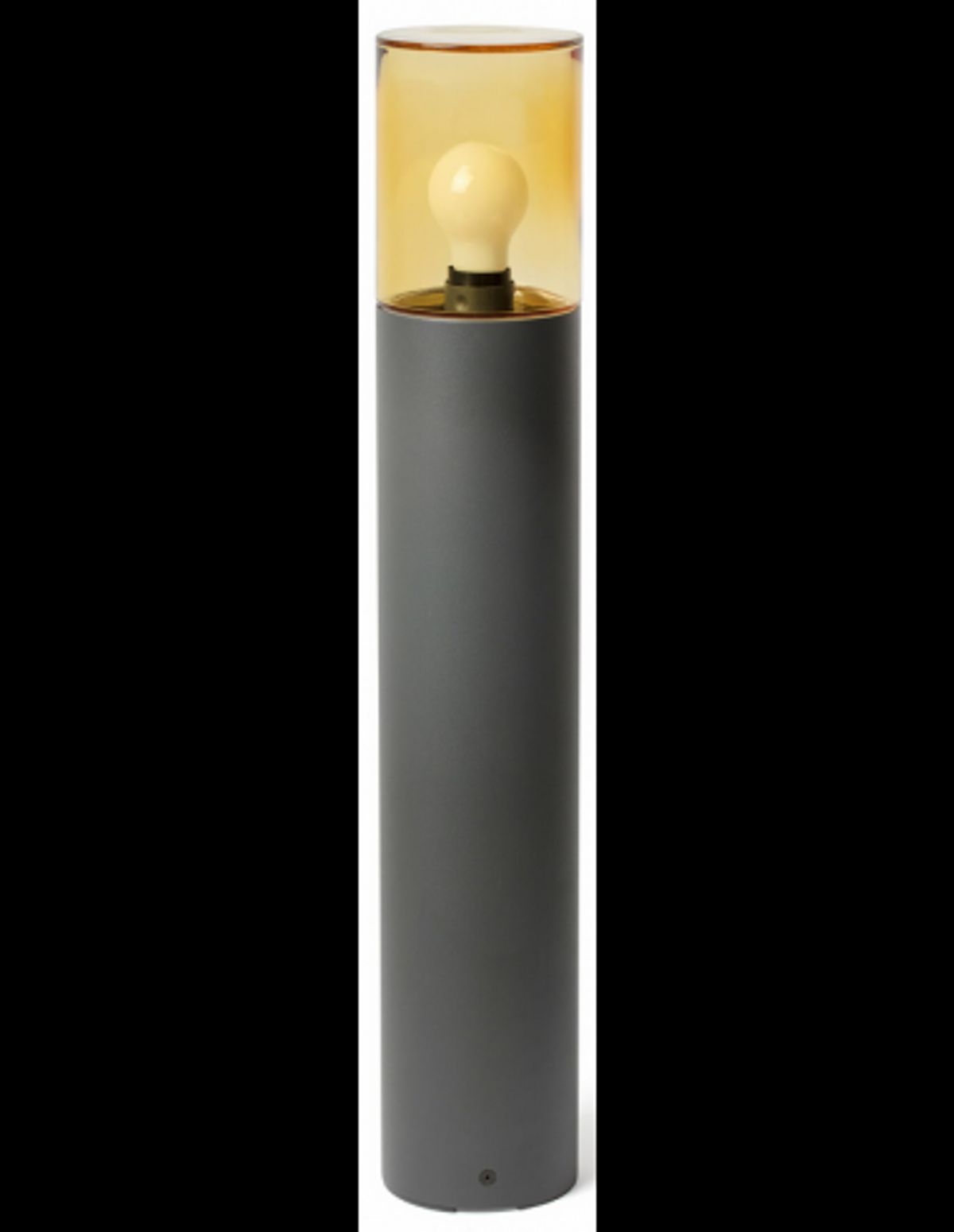 KILA Bedlampe i aluminium og glas H70 cm 1 x E27 - Mørkegrå/Rav