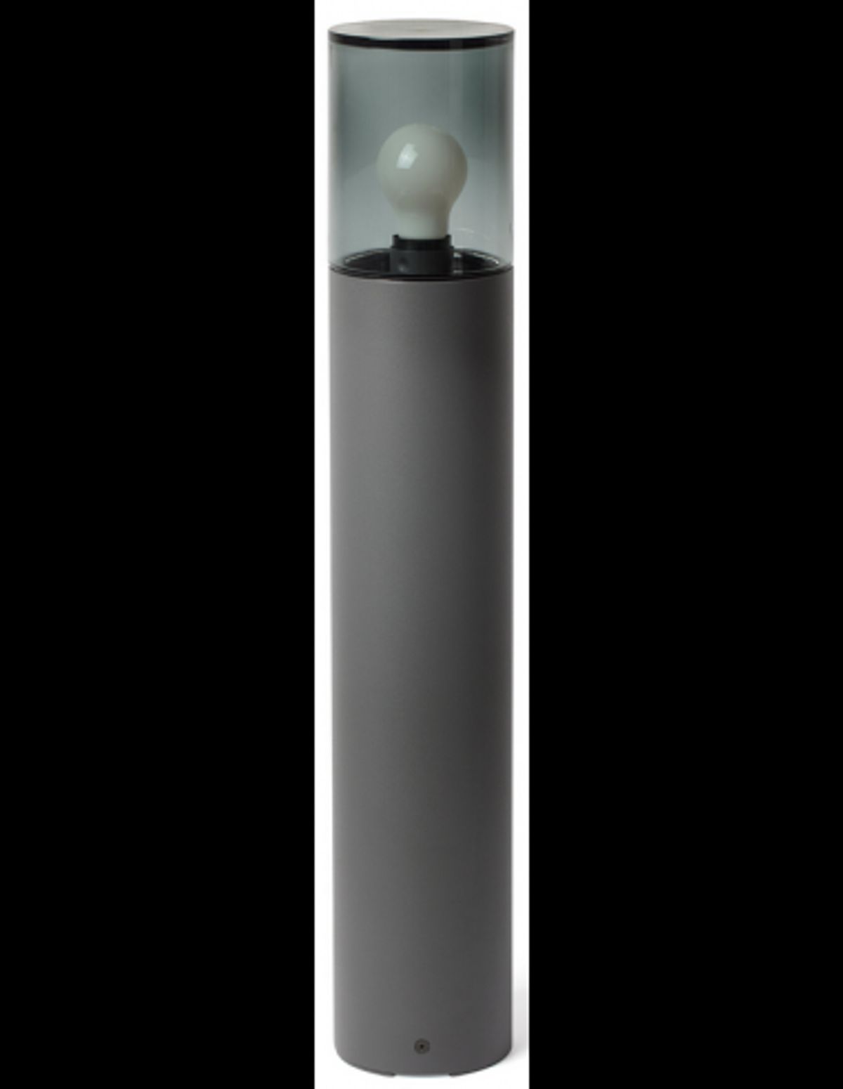 KILA Bedlampe i aluminium og glas H70 cm 1 x E27 - Mørkegrå/Røget grå