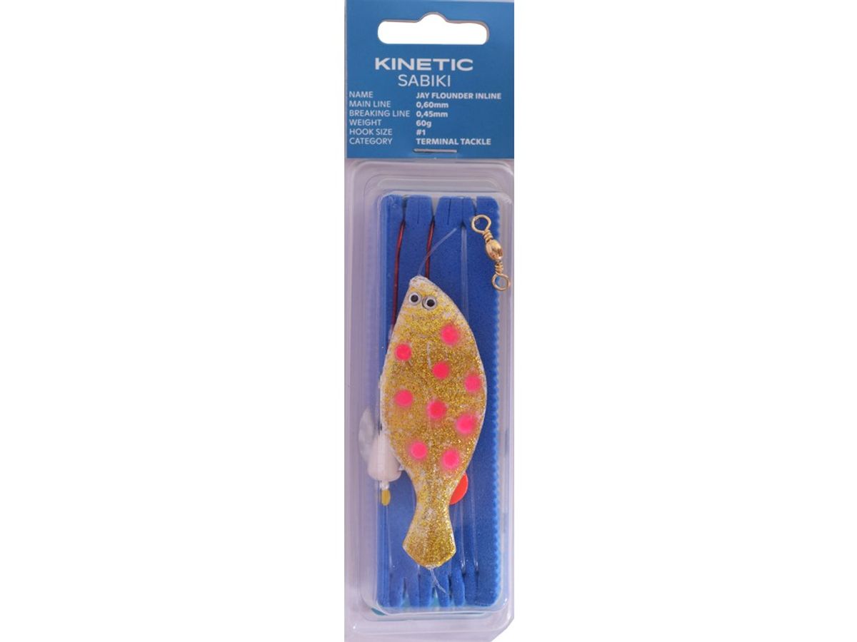 Kinetic Sabiki Plaice Jay Flounder Inline Fladfiskforfang #1 Glow pink dots 120g