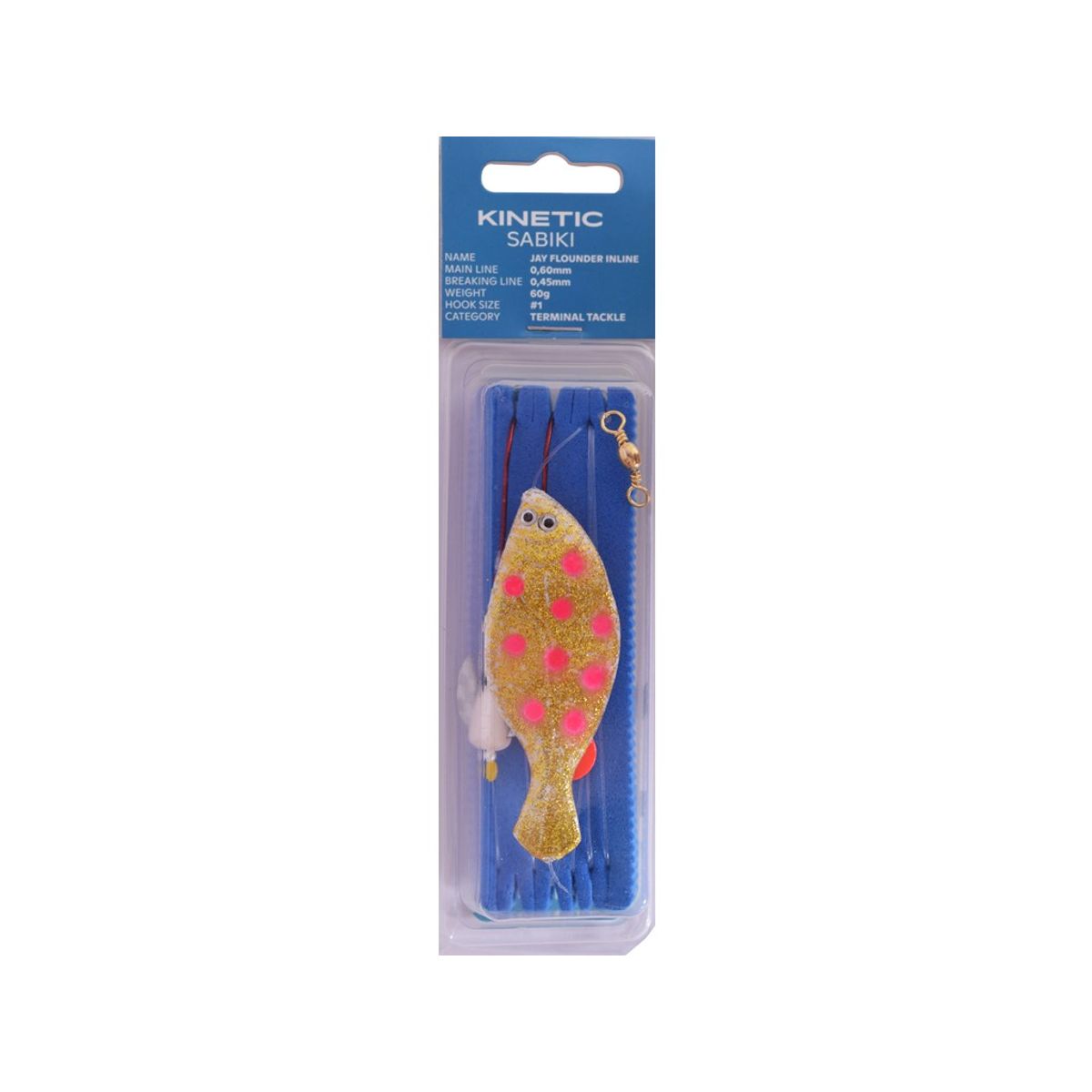 Kinetic Sabiki Plaice Jay Flounder Inline Fladfiskforfang #1 Glow pink dots 60g