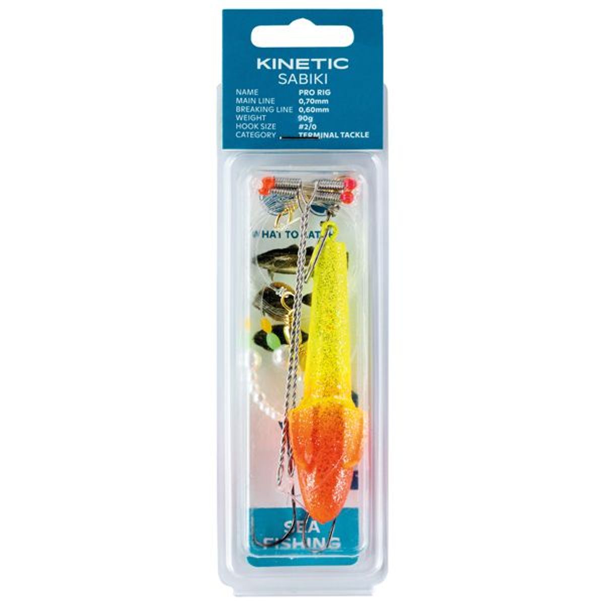 Kinetic Sabiki Pro fladfisk 90g gul/rød - 1044176