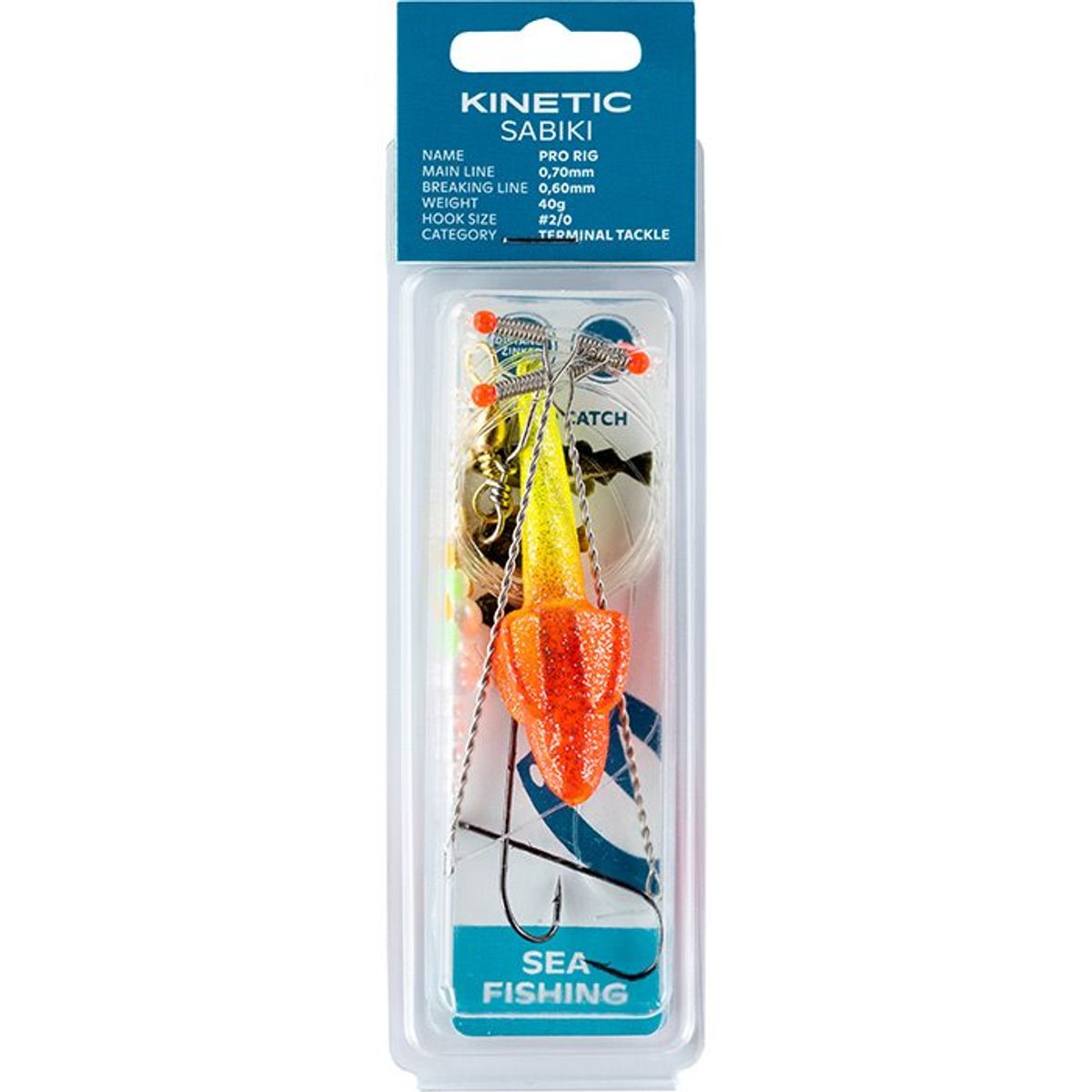 Kinetic Sabiki Pro Rig gul/Orange 40 g - Fladfiskeforfang