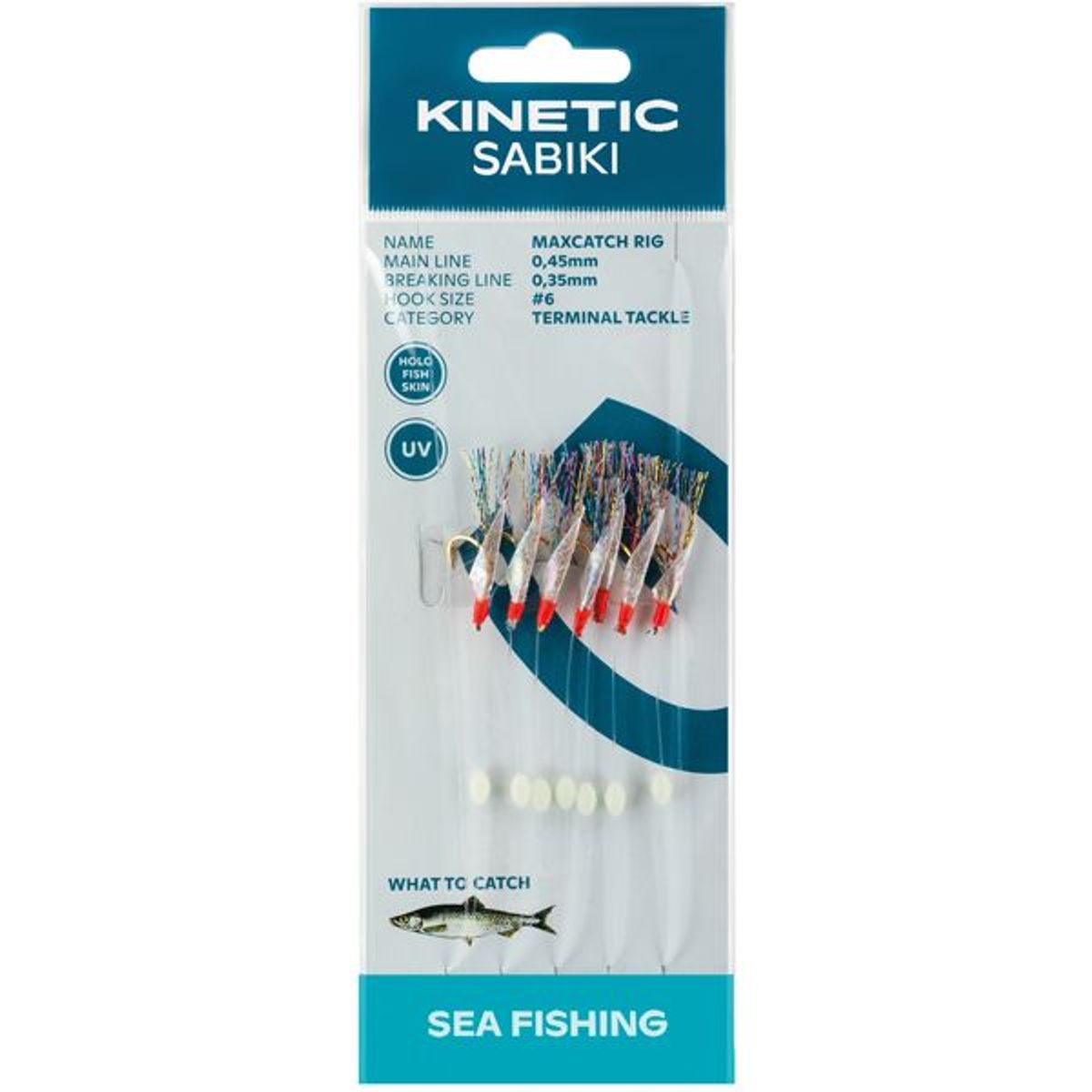 Kinetic Sabiki sildeforfang MaxCatch, Fishskin/Multi - 1044310