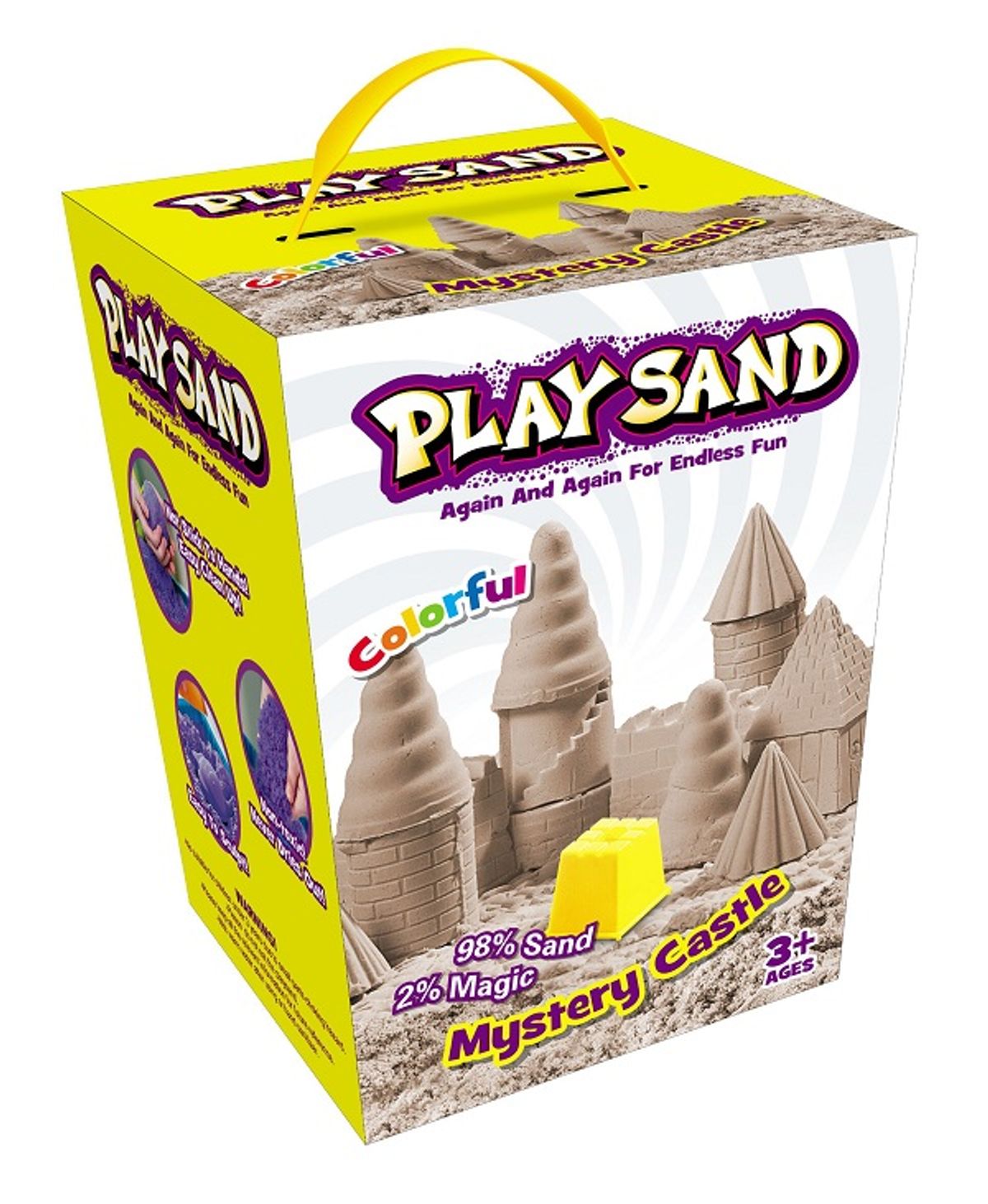 Kinetisk Play Sand, Det mystiske sandslot, 908 g (4 farver)