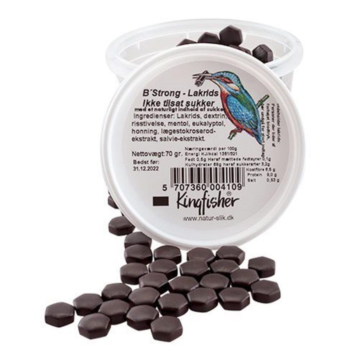 Kingfisher Lakrids Bee Strong, 70g.