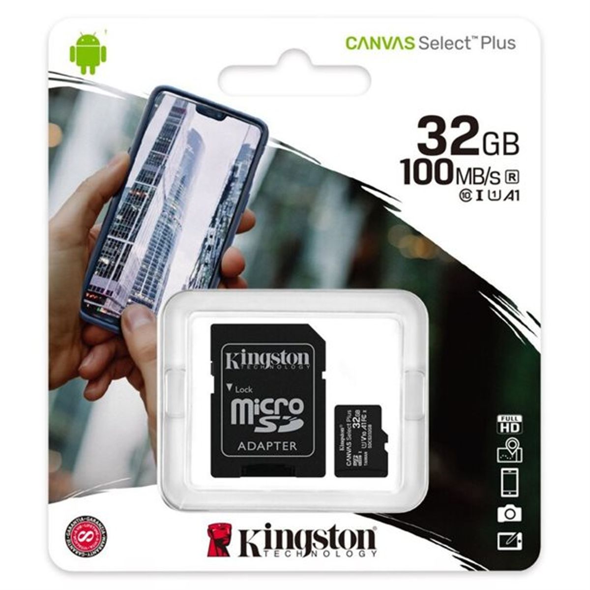 Kingston Canvas Select Plus microSD (microSDHC) - 32GB class 10 - Elektronik> SD Kort - Kingston - Spotshop