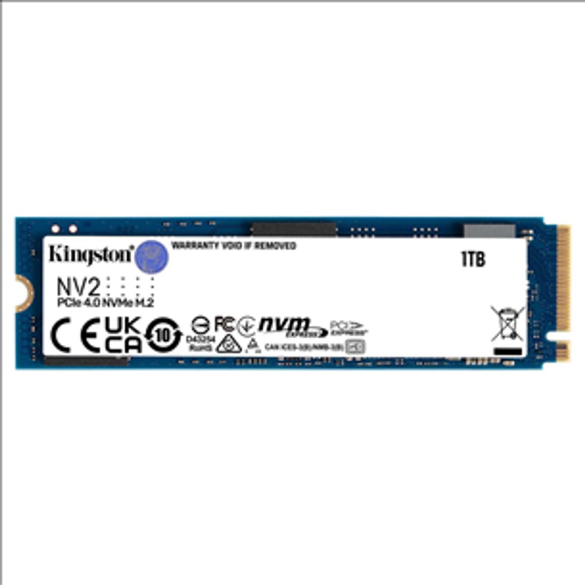 Kingston Solid state-drev NV2 1TB M.2 PCI Express 4.0 x4 (NVMe)