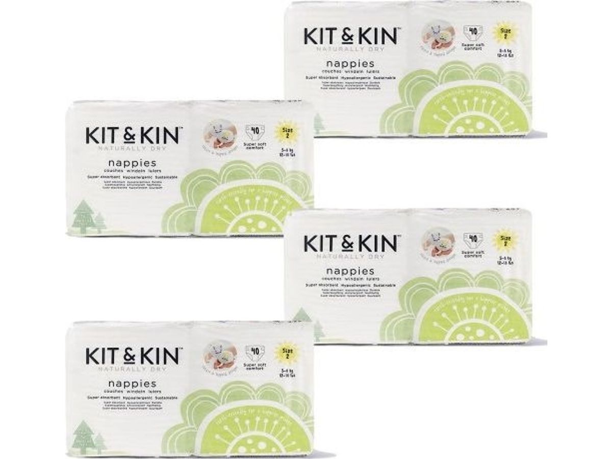 Kit And Kin Bionedbrydelige Bleer 2, 4-8 Kg, 160 Stk.