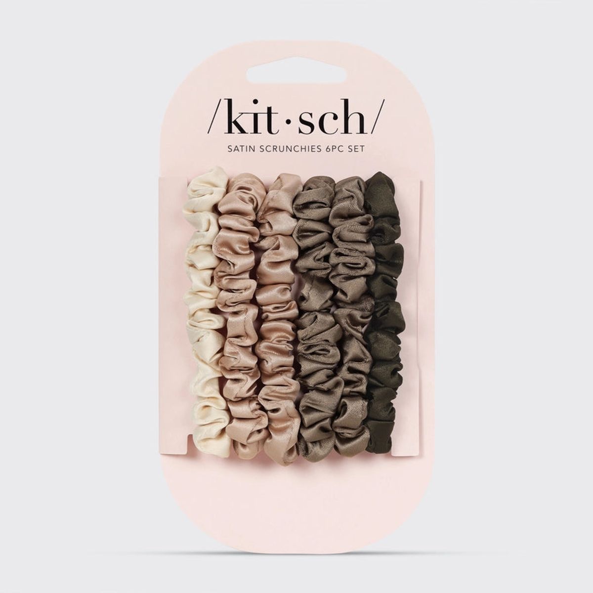 KITSCH - HÅRELASTIKKER & BÅND - SATIN - 6 STK - SCRUNCHIES - KITSCH - StudioBuus