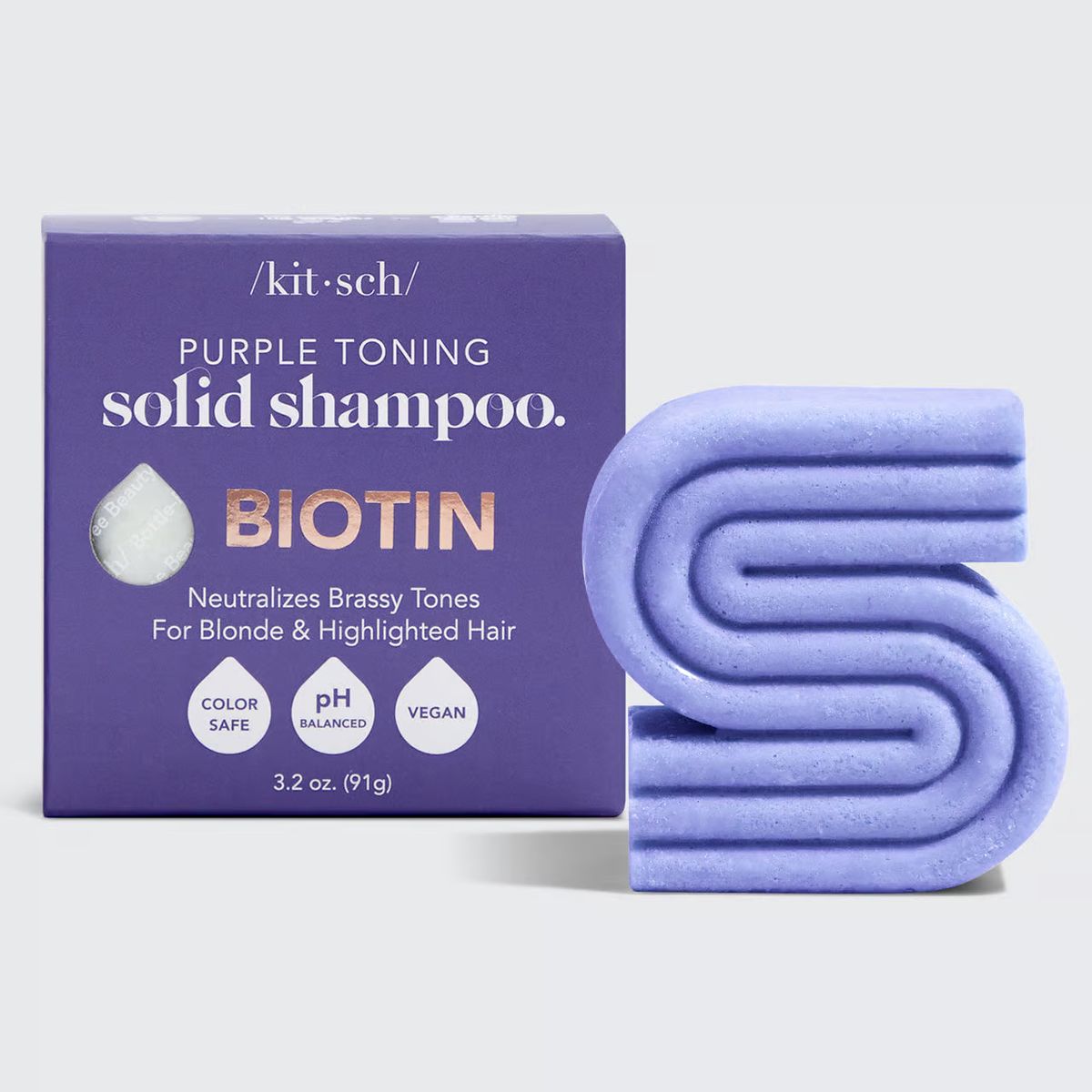 KITSCH - SHAMPOO BAR M. BIOTIN & PURPLE TONING - BLOND & FARVET HÅR - Shampoo Bar - KITSCH - StudioBuus