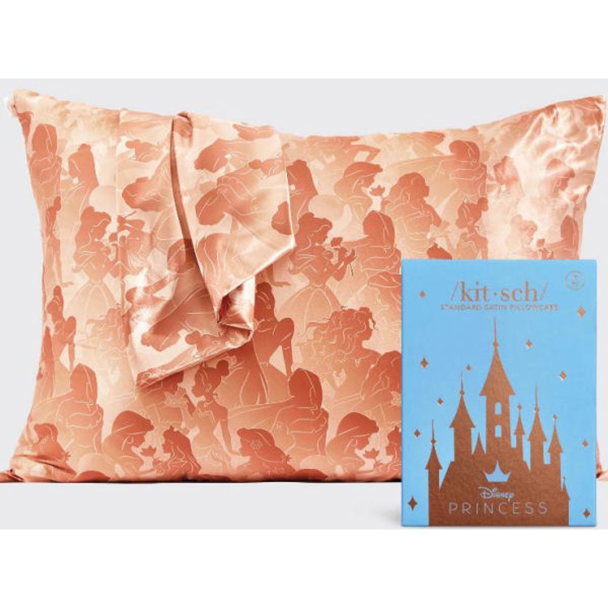 Kitsch standard satin pillowcase disney princess party 26x19cm