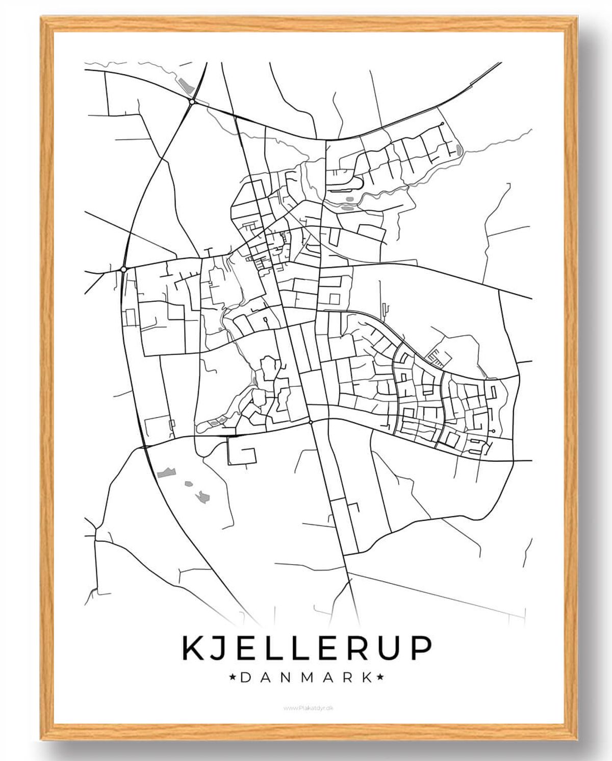 Kjellerup by plakat - hvid (Størrelse: L - 50x70cm (B2))