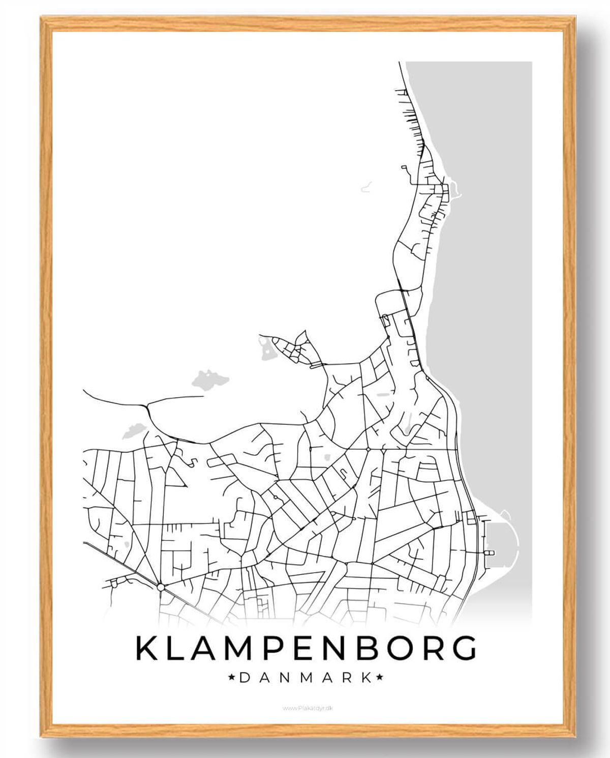 Klampenborg by plakat - hvid (Størrelse: L - 50x70cm (B2))