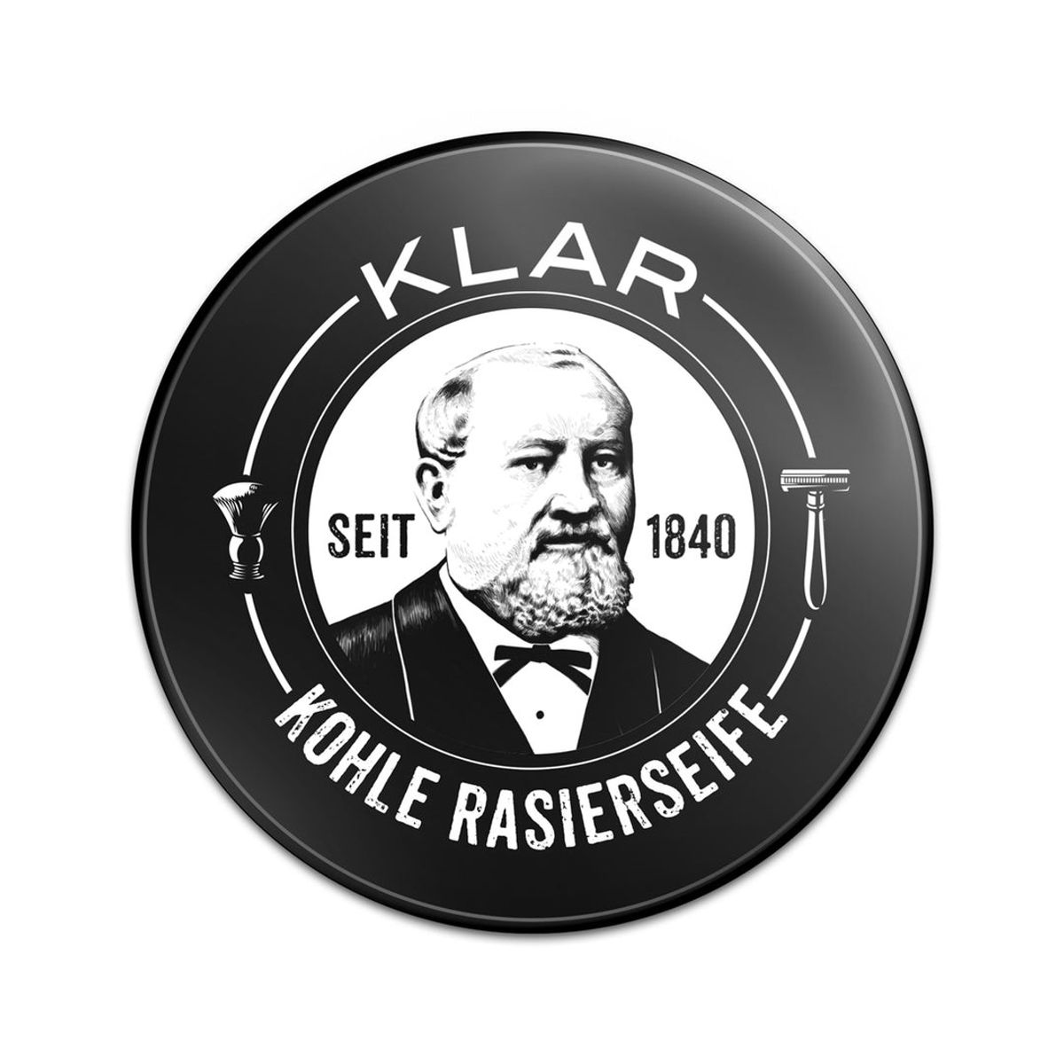 Klar Seifen Barbersæbe, Aktivt kul, 110 gr.