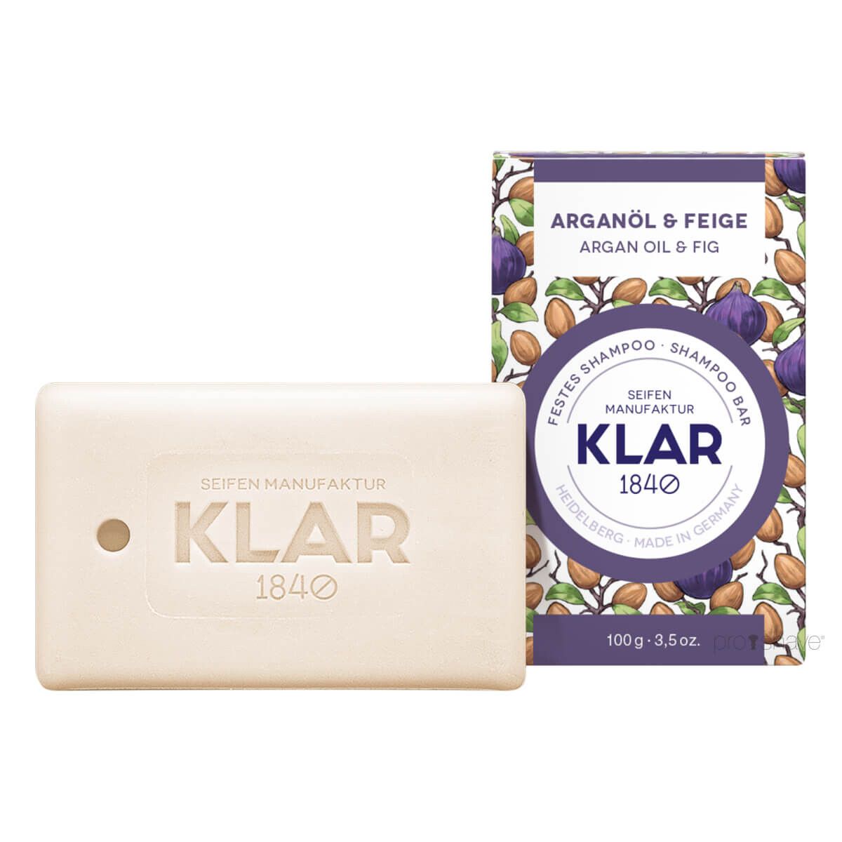 Klar Seifen Shampoo Bar, Argan Olie & Figen, 100 gr.