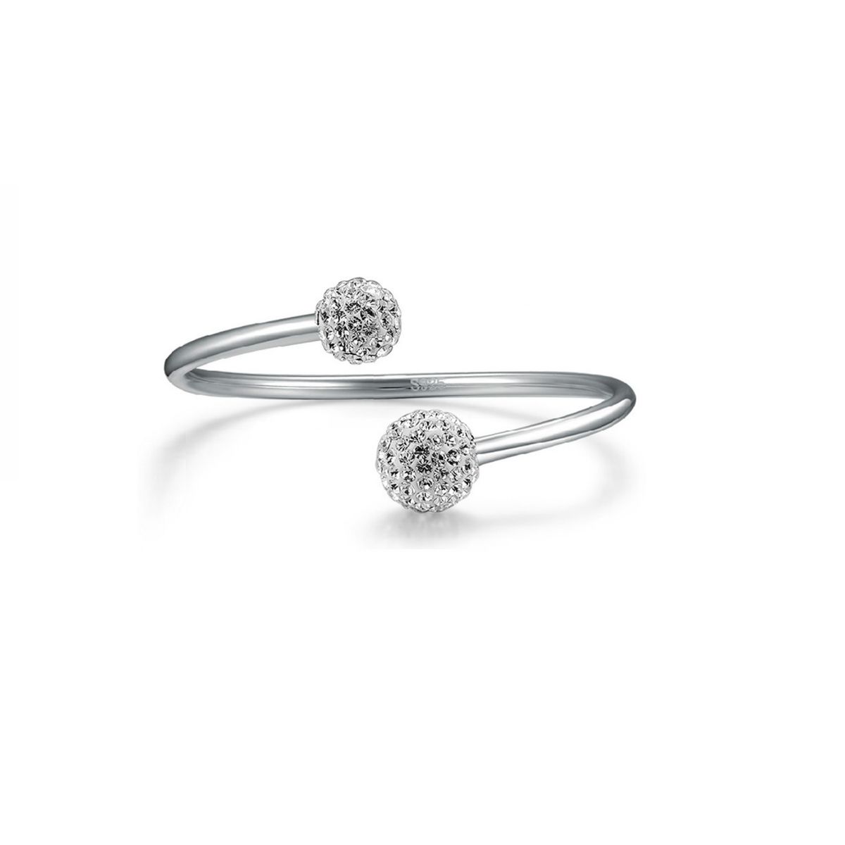 KLARF DAISY DOUBLE BALL BANGLE Sølv armbånd