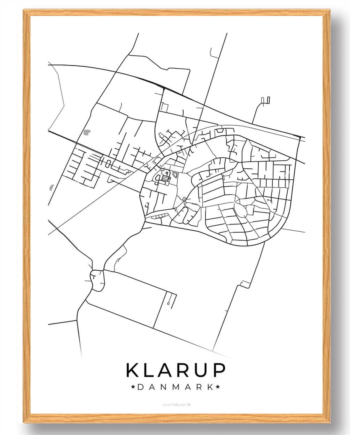 Klarup by plakat - hvid (Størrelse: L - 50x70cm (B2))