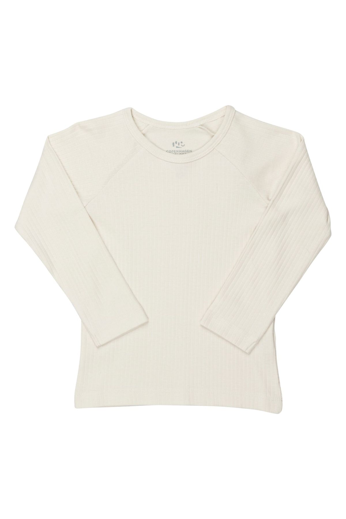 KLASSISK LANGÆRMET BLUSE I RIB JERSEY - CREAM - CREAM / 116