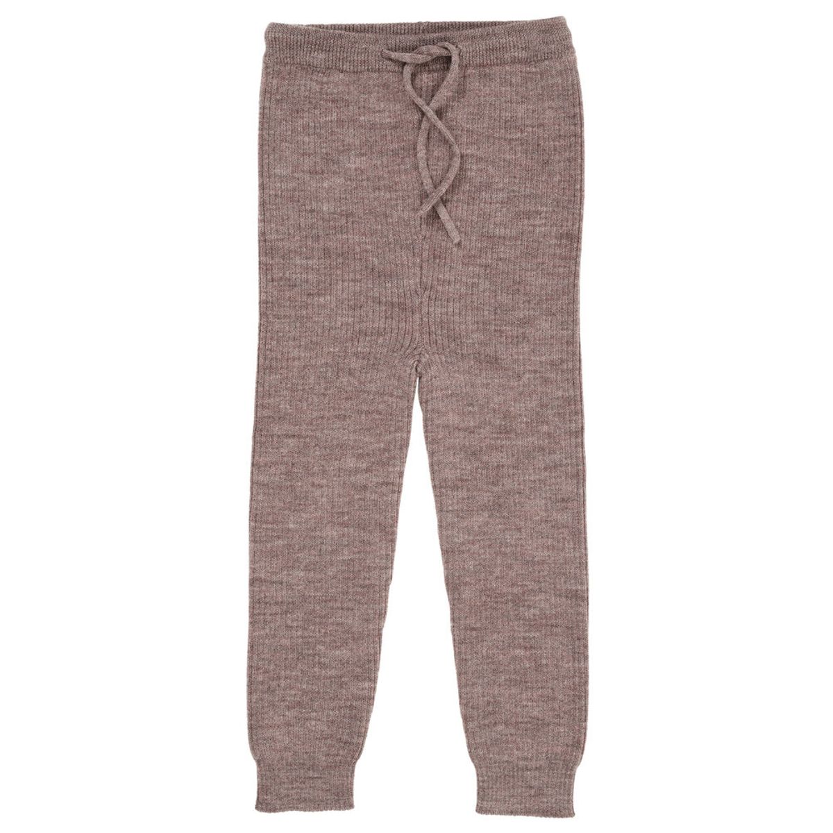 Klassisk merino rib leggings m. bindebånd - unisex - NATURAL - 56