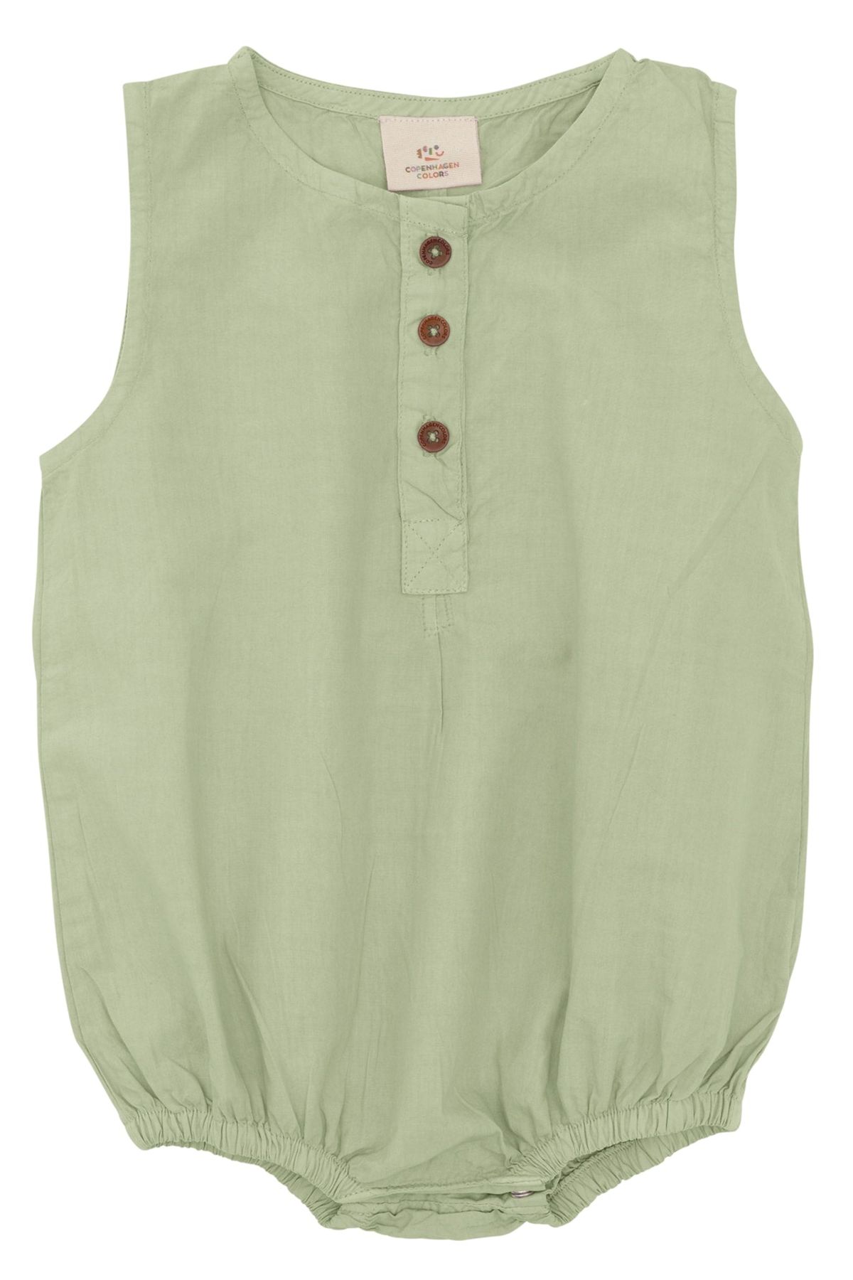 KLASSISK POPLIN ROMPER - DUSTY GREEN - DUSTY GREEN / 62