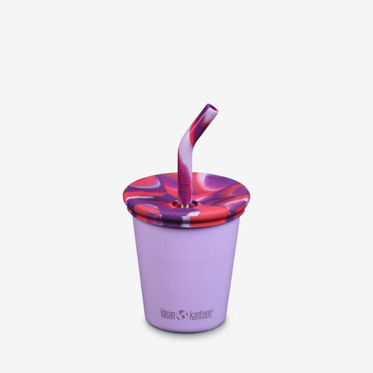 Klean Kanteen Kid's Cup m. Sippy- og Sugerørslåg - 296ml - Crocus Petal