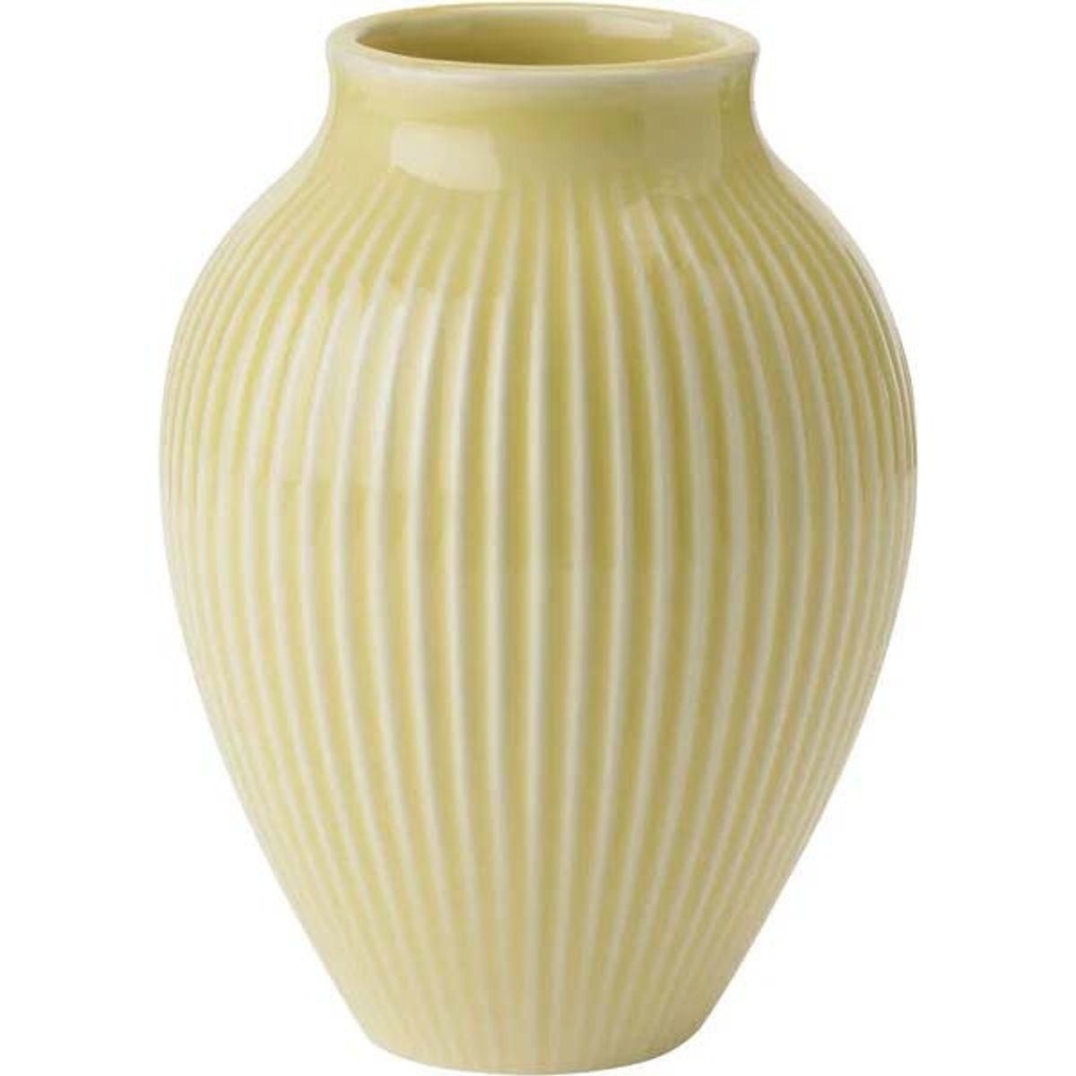 Knabstrup - , vase, riller gul, 27 cm