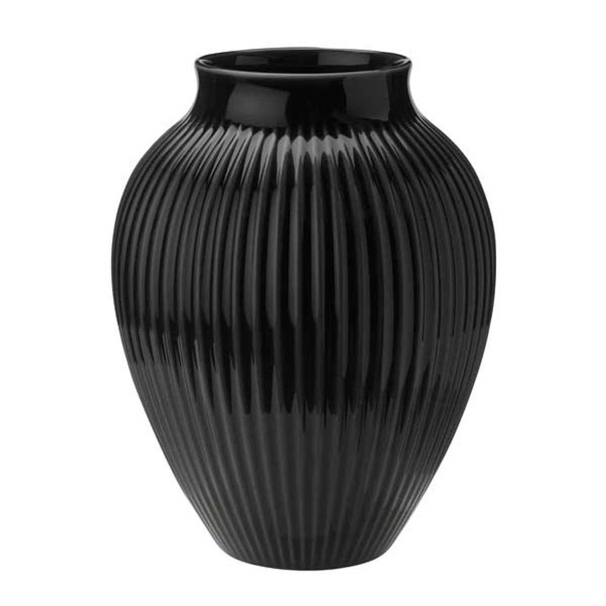 Knabstrup Vase - Ripple Black - 27 cm