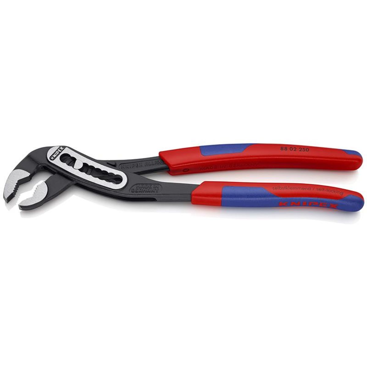 Knipex Alligator ® Vandpumpetang sort atramenteret, med slanke flerkomponent-håndtag 250 mm