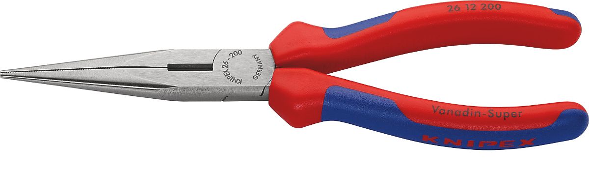 Knipex fladrundtang 200mm Med skær, to-komponent greb