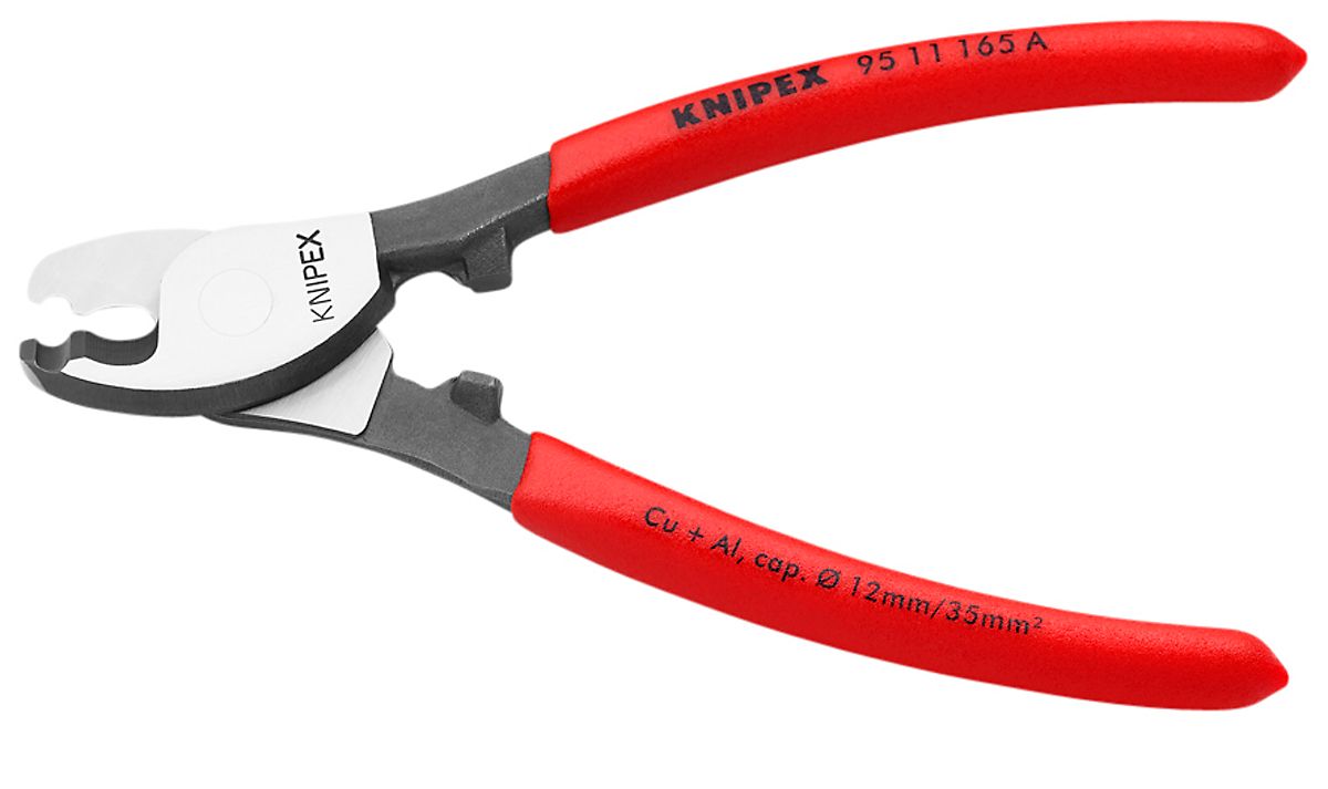 Knipex kabelsaks til Cu- og al-kabler, en- og flertrådede - 95 11 165 A