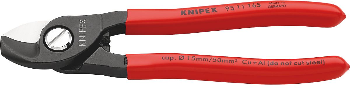 Knipex kabelskærer/saks 9511-165, Cu kabel max. kapac. Ø15mm