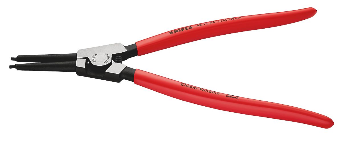 Knipex Låseringtang 140mm udv. lige Til låseringe 10-25mm, dyppet greb