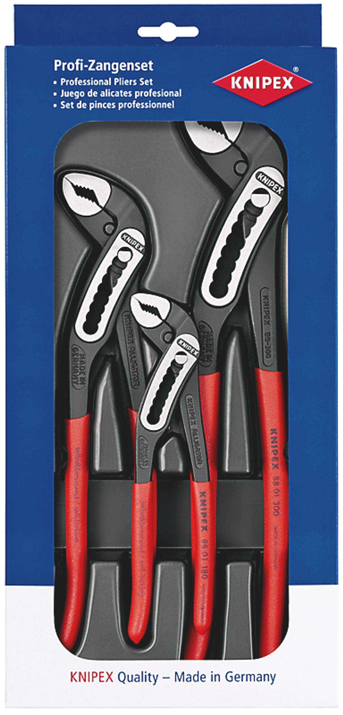 Knipex vandpumpetangsæt 8801 00 20 09 V03, 3 stk. 8801 180, 250 og 300 mm