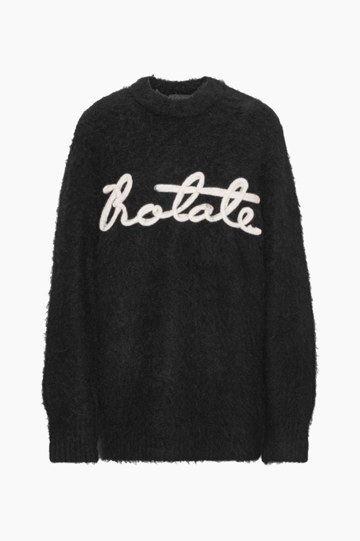 Knit Oversize Logo Jumper - Black - ROTATE - Sort S