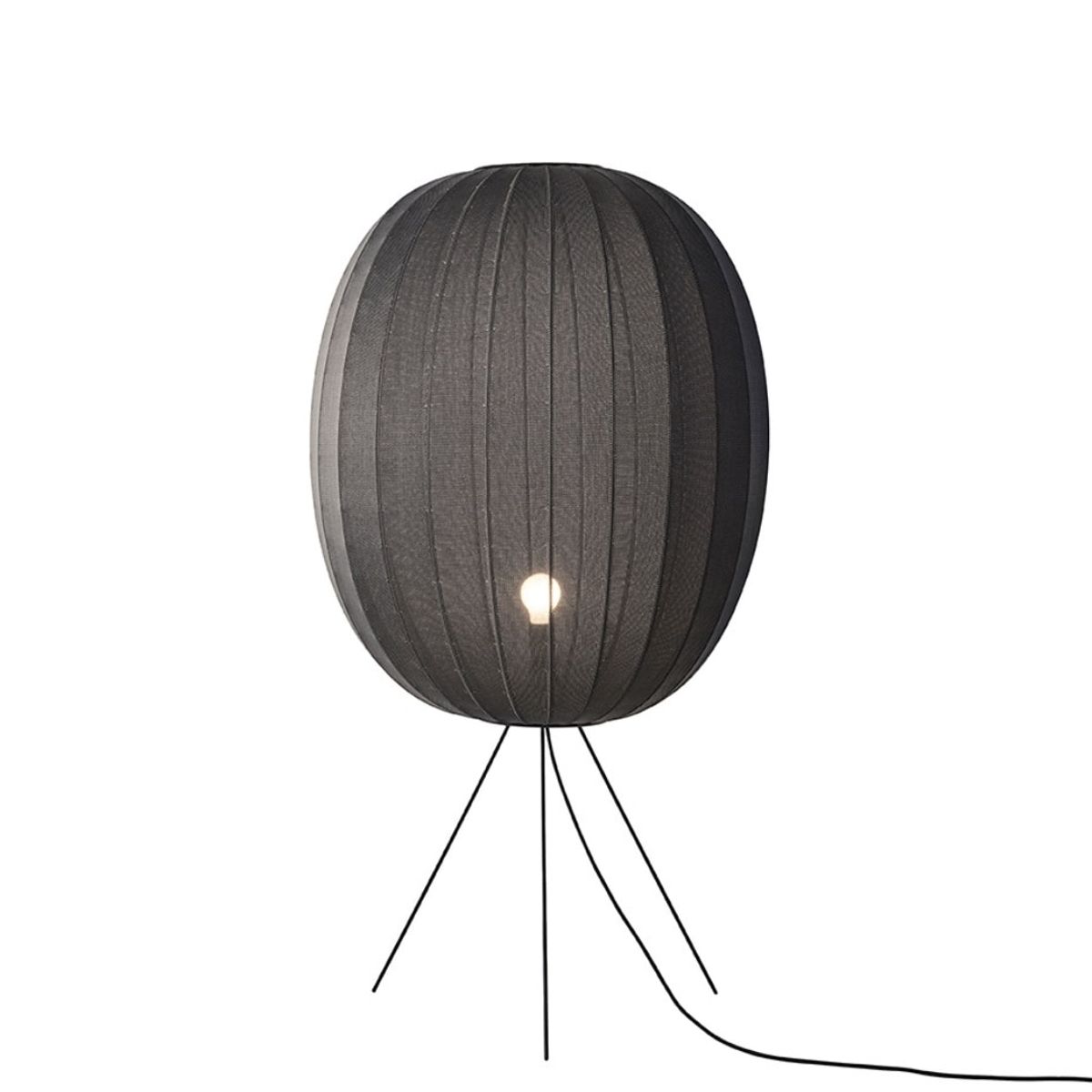 Knit-Wit Ø65 Round Gulvlampe Sort - Made by Hand