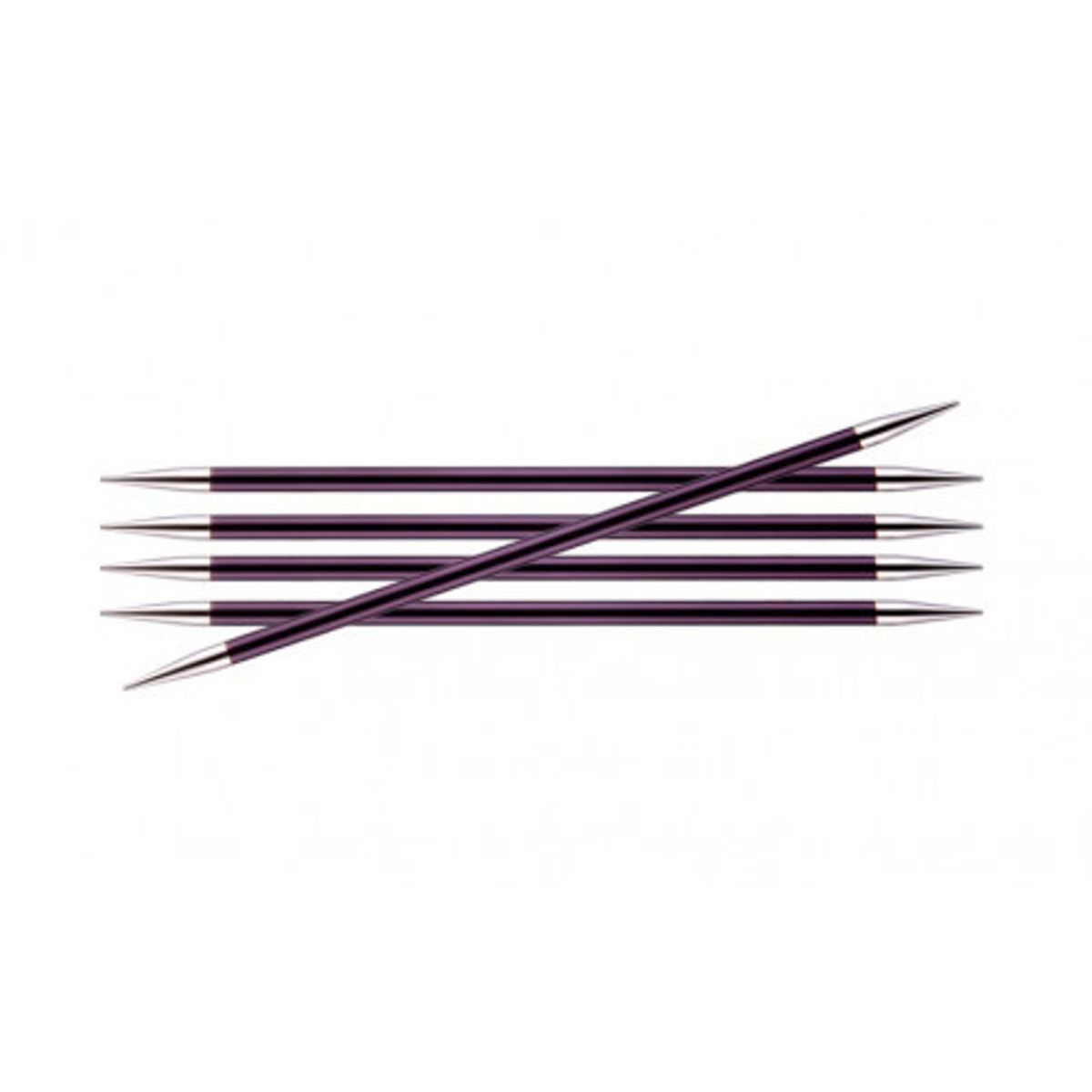 KnitPro Zing Strømpepinde Aluminium 15cm 6,00mm / 5.9in US10 Purple Ve