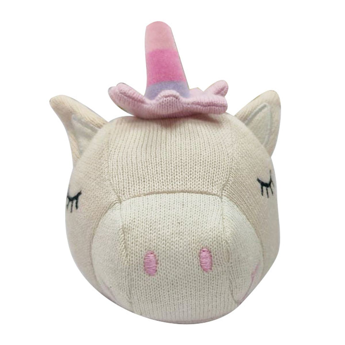 Knitted Ball with Bell - Unicorn