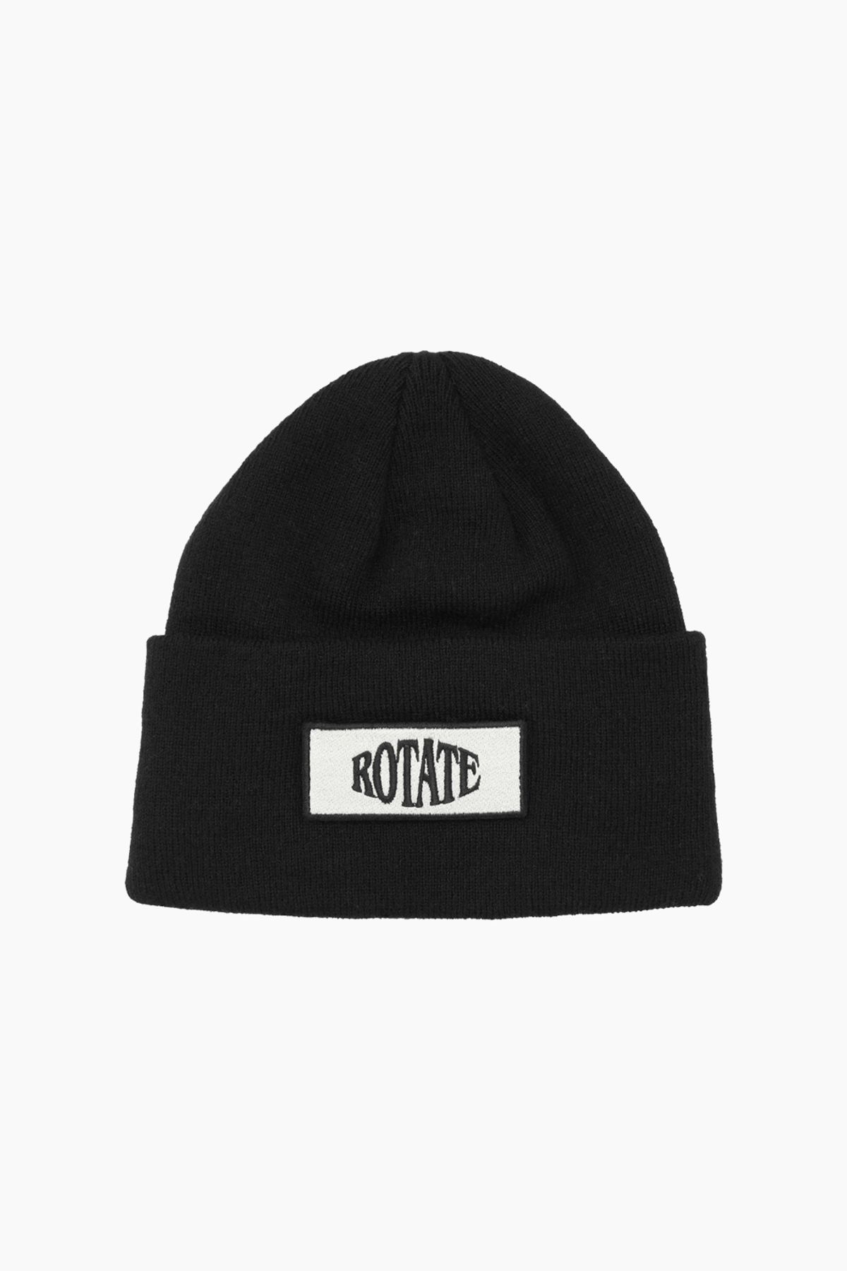 Knitted Beanie W. Patch - Black - ROTATE - Sort One Size