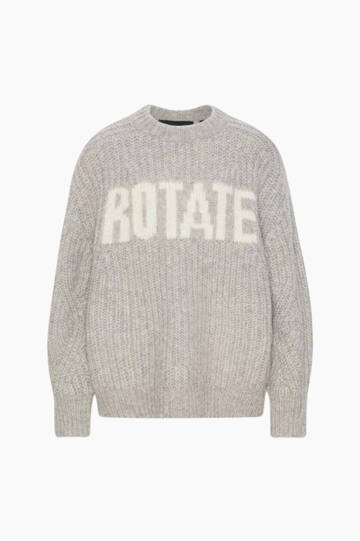 Knitted Logo Sweater - Opal Grey - ROTATE - Grå M