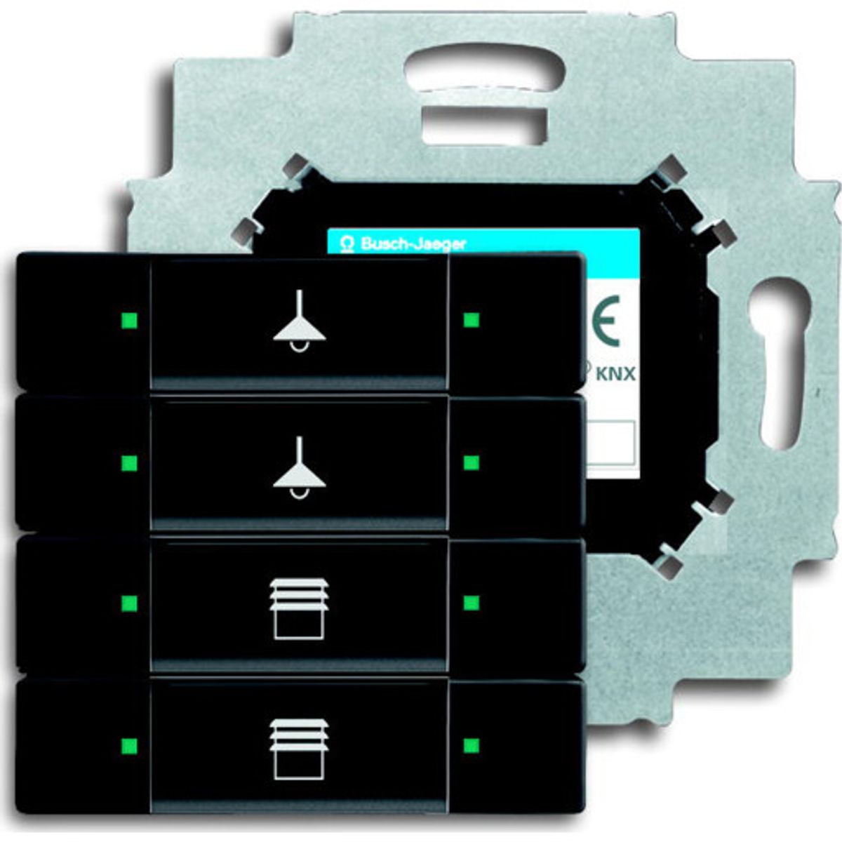 KNX Betjeningselement 4-tryk mat sort