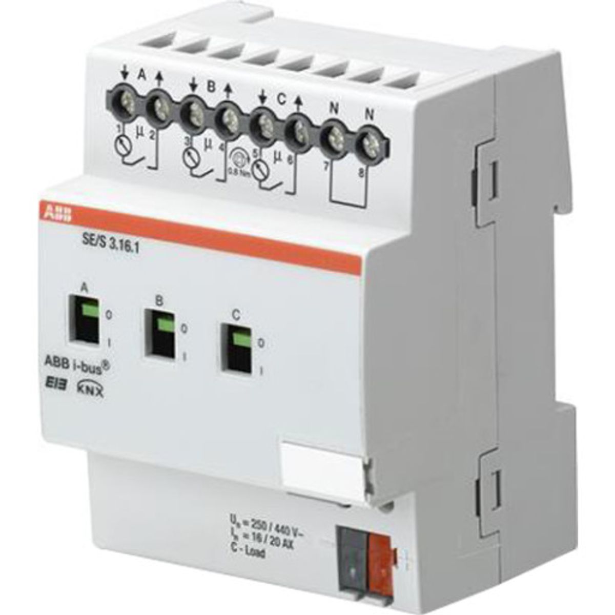 KNX Energi Aktuator 3-Kanal 230V 16/20A mdrc Se/S3.16.1