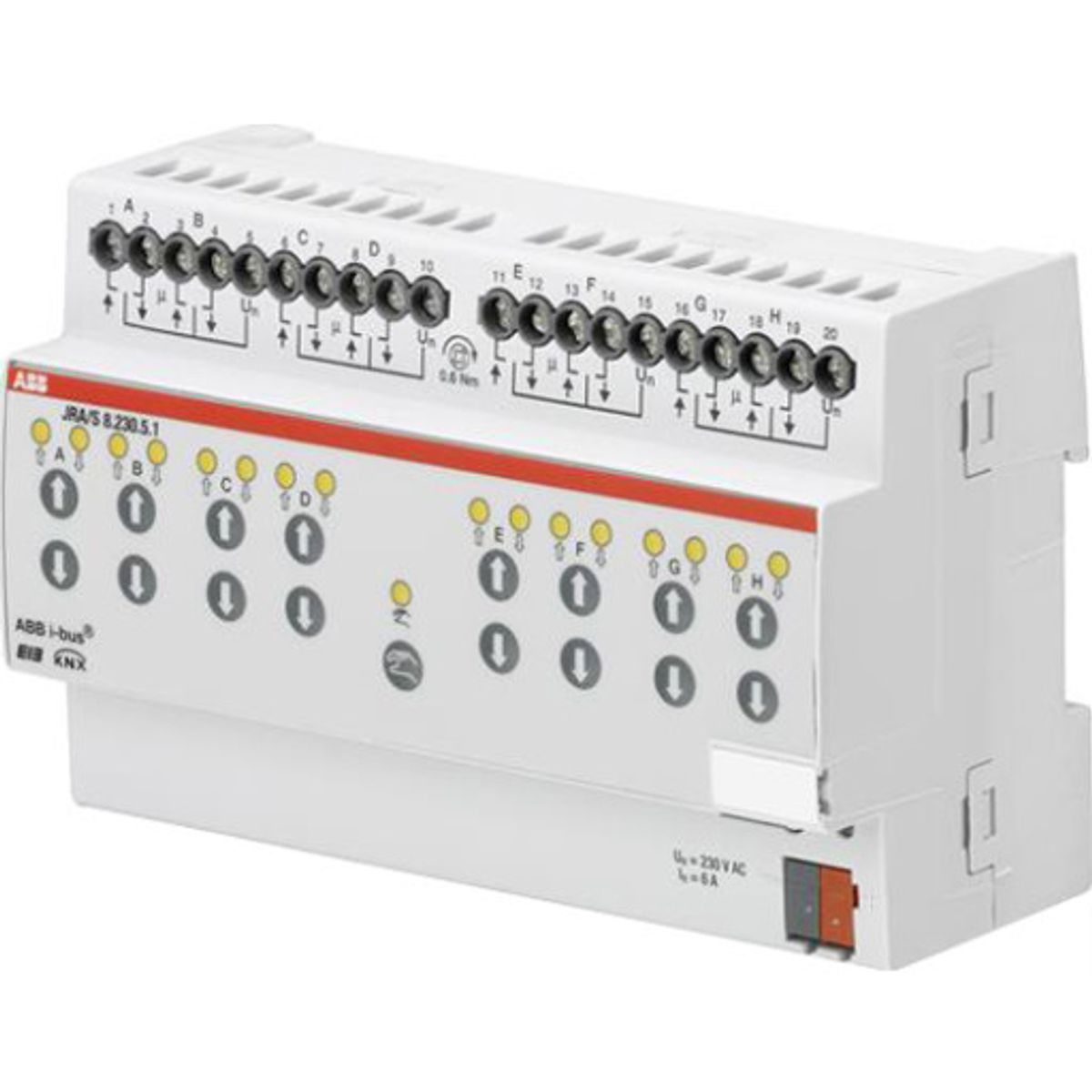 KNX Persienneaktuator 8-Kanal 230V AC mdrc JRA/S 8.230.5.1